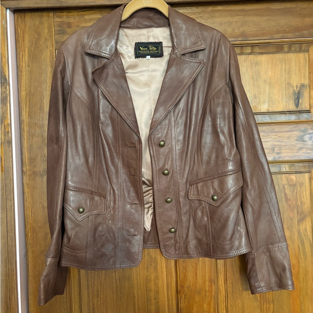 Vera Pelle Tan Leather Jacket